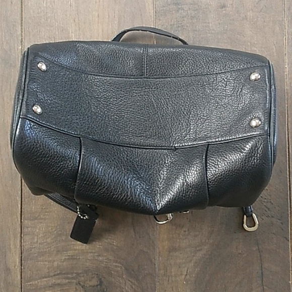 COACH BLACK PEPBBLED LEATHER TASSLE SATCHEL  BAG 9LX12W - Picture 11 of 14